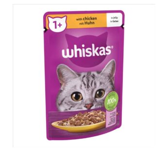 Whiskas 1+ Adult Wet Cat Food Pouches in Jelly with Chicken 85g