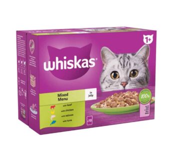 Whiskas 1+ Mixed Menu Adult Wet Cat Food Pouches in Jelly 12 x 85g