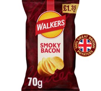 Walkers Smoky Bacon Sharing Crisps 70g PMP RRP £1.35