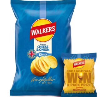 Walkers Cheese & Onion Multipack Crisps 12x25g