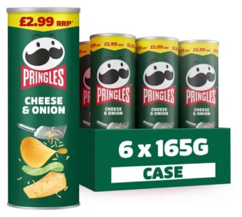 Pringles Cheese & Onion Sharing Crisps 6 x 165g PMP £2.99