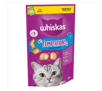 WHISKAS® TEMPTATIONS™ Adult Cat Treats with Salmon Flavour 60g