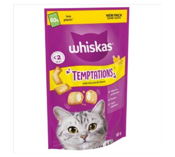 WHISKAS® TEMPTATIONS™ Adult Cat Treats with Chicken & Cheese 60g
