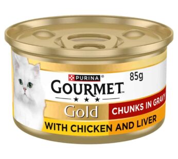 GOURMET Gold Chunks in Gravy Chicken and Liver Wet Cat Food 85g