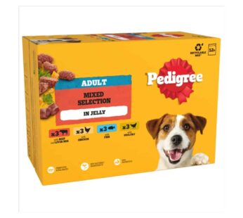 PEDIGREE® Adult Wet Dog Food Mixed Selection in Jelly 12 x 100g Pouch