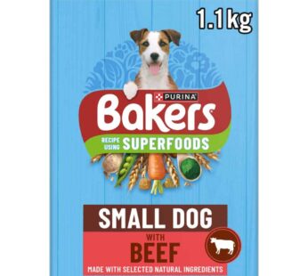 BAKERS Superfoods Small Dog Beef Dry Dog Food 1.1kg PMP