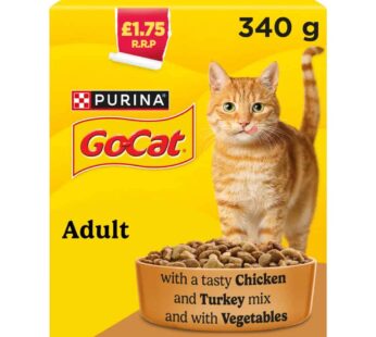 GO-CAT Chicken and Turkey Dry Cat Food 340g PMP