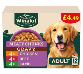 WINALOT Meaty Chunks Mixed in Gravy Wet Dog Food 12x100g PMP