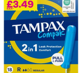 Tampax Compak Regular Tampons With Applicator x18
